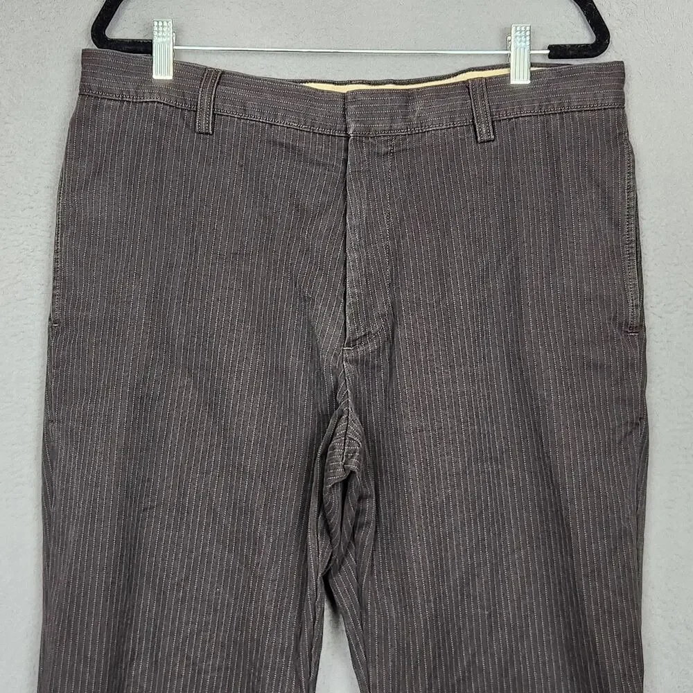 Banana Republic Pants Mens 36x30 Brown Pinstripe Chino Classic Actual 36x26